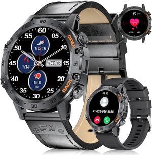 Militray Smart Watch for Men, 1.39" Touchcreen Smartwatch Answer/Make Calls with 100 Sports Modes, IP68 Waterproof, 400mAh Battery Heart Rate/SpO2/Blood Pressure for Android iOS