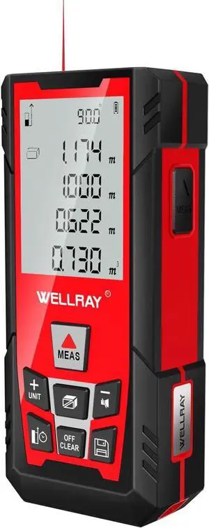 Laser Measuring Tool 500Ft Measurement with Angle Finder 150M Distance Meters Accuracy ±1.5MM Square Footage Measure Electronic Horizontal Calibration Indoor Easy Read  Red -