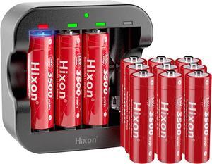 Rechargeable Lithium AA Batteries,8Pack 1.5V Li-ion Batteries with 2H Fast LCD Charger,3500mWh High-Capacity Long-Lasting Constant Output for Xbox/VR,Blink,Smart Lock,etc.