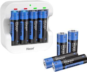 12 Pack Rechargeable Lithium AA Batteries & Charger|1.5V Double AA Li-Ion Battery|3500mWh|1600Cycles||Max 3A Discharge| - Home&Office Use|Blink Camera|VR/Xbox GamingPad|RC Car,etc.