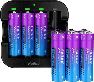 1.5V Lithium Rechargeable AA Batteries, 8-Pack 3500mWh Lithium Batteries AA, 2Hrs Fast Charging for Blink Security Camera, Toys, Long Lasting, High Capacity, 3A Current, Cycles 1600x