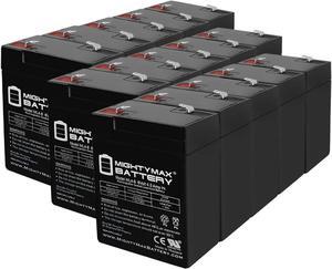 Max Battery ML4-6 - 6V 4.5AH General 00648 Sealed Non-Spillable Emergency Light Battery WKA6-5F - 10 Pack
