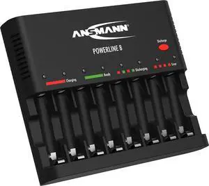 8 Intelligent Battery Charger for 1-8 pc of AA/AAA NiMh Batteries with Discharge Function