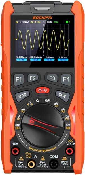 Handheld Oscilloscope Multimeter Waveform Generator 12MHz Bandwidth 50MSa/s Sampling Rate USB Lab Oscilloscopes Portable 3 in 1 Automotive Digital Oscilloscope with Signal Generator Kit
