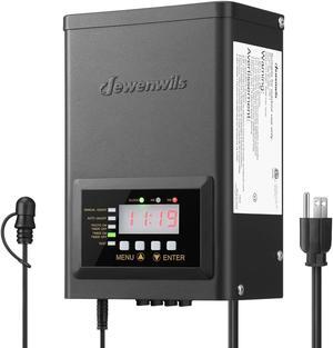 200W Low Voltage Transformer with Timer and Photocell Sensor, 120V AC to 12V/14V AC, Landscape Lighting Transformer for Spotlight, Pathway Light, Outdoor& Indoor Weatherproof, ETL Listed