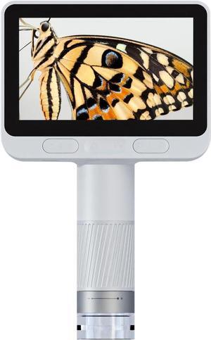 Microscope, Portable Digital Pocket Microscope for Kids 3-12, Handheld Mini Kids Microscope with 4.0" IPS Screen, Coin Microscope with 8 LED Lights Compatible with iPhone Android Computer