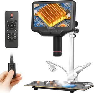 AD407 3D HDMI Soldering Digital Microscope with 4MP UHD and 7 inch Adjustable LCD Screen USB Video Microscopes for Phone Repairing SMT SMD DIY