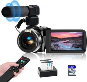 Video Camera 4k with 3" Touch Screen and 32G Card, WiFi Digital Camera, 18X Digital Zoom, Vlogging Camera for YouTube Video Recording, Kids Video Camera, Remote, Microphone