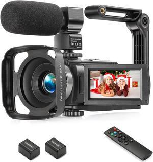 Video Camera Camcorder Full HD 1080P 36.0 MP Webcam YouTube Vlogging Camera Recorder, 16X Digital Zoom Touch Screen Camcorders Camera with Microphone, Remote, Stabilizer, Lens Hood, 2 Batteries