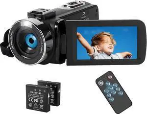 2.7K 48MP Video Camera Camcorder with LED Fill Light, 16X Digital Zoom Camera Recorder 3.0" LCD Screen Vlogging Camera for YouTube with Remote Control, 2 Batteries