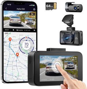5K Dash Cam Front and Rear, Built-in 128GB eMMC, 5G WiFi GPS, 4K+1080P Car Camera with 3'' Touch Screen Voice Control, WDR Night Vision Driving Rocorder, Parking Mode G-Sensor (D25)