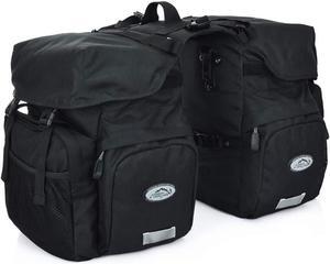 50L Bike Panniers, Waterproof Bicycle Commuting Bag Saddle Bags with Rain Cover, Bike Rear Seat Bag Carrier with Reflective Trim, Cycling Organizer for Width Less Than 7 inches Rack