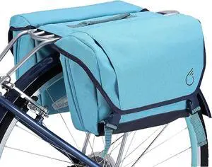 Dual Sided Bike Bag for Rear Rack, Waterproof Universal Bicycle Double Pannier Storage Bags, Cargo Trunk with Carry Handle