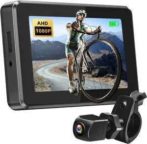 Bike Rear View Mirror,1080P AHD Bicycle Rear View Camera with 4.3''Screen,360°Rotatable Bracket, 5000mAh Battery Bike Handlebar Mirror with 110°Appropriate Angle for Most Bikes