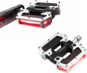 ARCLIGHT PRO Flat Bicycle Pedals with LED Lights, Auto On-Off, 36+ hr Battery, USB Rechargeable, Weatherproof, Flat Aluminum Bike Pedal with 9/16in Steel Spindle and Traction Pins