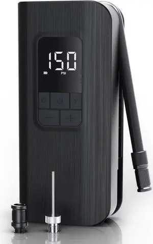 Electric Bike Pump TP100, Portable Bike Tire Pump with LED Display, Auto-Off, 150 PSI Cordless Tire Inflator for Car Bike Motorcycle Balls