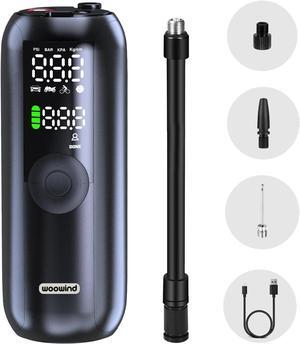 Tire Inflator Portable Air Compressor, Bike Pump and Portable Air Pump-150PSI Air Pump for Car Tires with Schrader, Presta and Dunlop Valve, 2X Fast Inflation-Woowind LP1