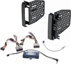 Double DIN Radio Dash Kit Jeep Wrangler JK (2007-2017) / Dodge RAM 2009-2012 Radio Replacement Kit with Interface Harness, Antenna Adapter, Steering Wheel Control (CDK642RP) RP4-CH11 Included