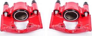 S4299 Front Pair of High-Temp Red Powder Coated Calipers For Deville Astro C1500 C2500 Express K1500 K2500 Tahoe Ram 1500 Safari Savana Yukon [Application Specific]