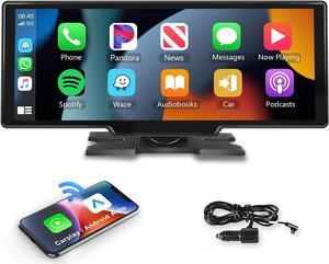 10.26" Touchscreen Wireless Carplay Portable Car Stereo Android Auto, Car Play Navigation with Voice Control, Bluetooth Handsfree Call/Music, AUX/FM Transmitter, Car Radio Receiver
