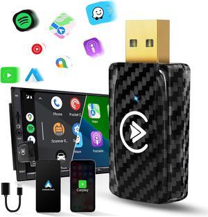 Wireless Carplay Adapter & Android Auto Wireless Adapter, 2 in 1 Auto Car Play Wireless Dongle for OEM Wired Carplay Android Auto Car with iPhone iOS 12+ / Android 11+