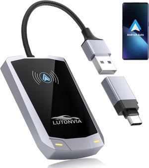 Android Auto Wireless Adapter with NFC - 2024 Upgraded Android Auto Dongle, Low Latency, 5.8GHz Wifi, Plug & Play Converts Wired to Wireless for Android 11+ & Cars with Factory Wired Android Auto