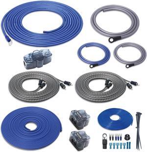 RC4D True 4 Gauge Car Audio Dual Amplifiers CCA Wiring Installation Kits with OFC RCA Cable