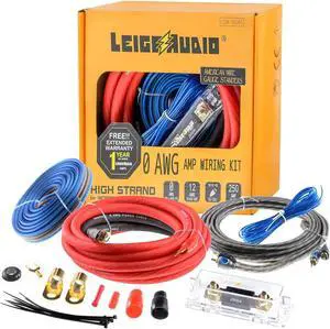 0 Gauge Amp Wiring Kit Complete 0 AWG Amplifier Installation Wiring Kit - Car Subwoofer Wiring Kit Helps You Make Connections and Brings Power to Your Radio, Subwoofer and Speakers