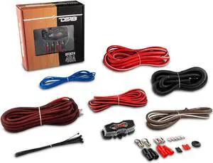 DS18 OFCKIT4 Ultra Flex Advance 4 Gauge Complete Amplifier Installation Wiring Kit 4GA with Fuse Holder and 100 Amp Fuse - Up to 1800 Watts, OFC 100% Cooper