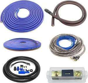 4 Gauge 100% Copper OFC Complete Amplifier Wiring Kit | True Spec 4 AWG (American Wire Guage) for Automotive Car Audio Subwoofer Amp Install (incl Power Ground Cable RCA Speaker Remote Wires)