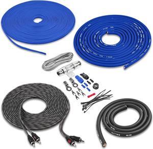 True 1/0 Gauge AWG Premium CCA Dual Amplifier Wiring Kit Without RCA Cable - BPK0D RED