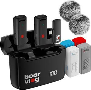 Wireless Microphones for Android - 2 Portable Lavalier Microphone with Noise Reduction | Lapel Microphone Wireless for Vlogging and Recording| Compatible with Android and iPhone 15