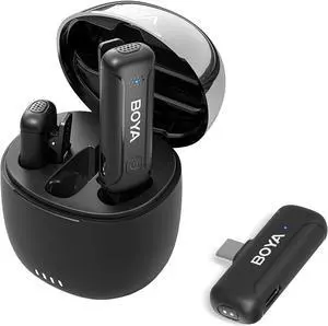 Dual Wireless Lavalier Microphone for Android iPhone 15 USB Type-C Smartphone Laptop, 30H Battery, Mini Lapel Clip-on Mic for Podcast YouTube TikTok Live Stream Vlog Interview Video Recording