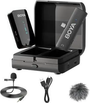 Wireless Lavalier Microphone for Android USB-C Phone by-XM6 K6 Noise Cancellation Plug Play Type-C Microphones for iPhone 15 Clip On Lapel Mic for Video Recording Interview YouTube Streaming