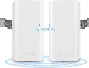 5.8GHz Point to Point Outdoor Wireless Bridge with 2 100 Mbps Ports and Bracket Mounts, Wifi Bridge, Ethernet Bridge,Starlink WiFi Extender, 12 dBi Antenna, 2KM Transmission for Starlink Gen 3 Router