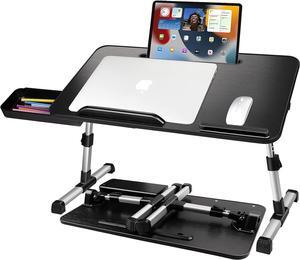 Laptop Desk for Bed, Adjustable Height and Angle, Laptop Lap Desk with Tablet Stand and Drawer, Bed Table Fits Laptop up to 17.3", Laptop Stand for Bed, Couch, Floor (23.6" x 13.4", Black)