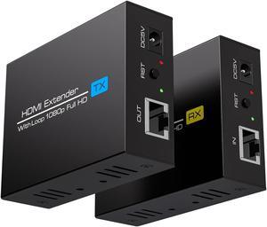 HDMI Extender 400FT/120M HDMI Over Ethernet Lossless Transmission Over a Single Cat5/Cat6/Cat7 Cable Ethernet to HDMI Support 1080P@60HZ HDCP EDID