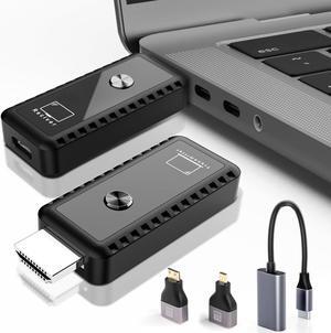 Wireless HDMI Transmitter and Receiver, Plug & Play Portable Wireless HDMI, 4K Wireless HDMI Support 2.4/5.8Ghz 100Ft, for Laptop/Pc/Tv Box/Camera/Projector, No App/Bluetooth Needed