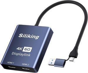 MacBook Dual 4K HDMI Adapter, Supports DisplayLink USB-C Hub for Multiple Monitors with Seamless  Mac M1, M2, M3 Compatibility, HDMI to USB-C Connection