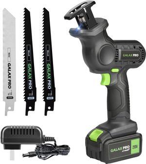 20V Cordless Reciprocating Saw, 0-3000RPM Variable Speed Power Reciprocating Saw with 4.0Ah Battery, 2pcs Wood Saw Blades & 1pcs Metal Saw Blade