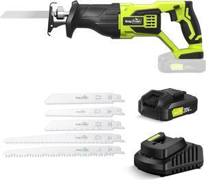 Cordless Reciprocating Saw for Woods Metal Plastic Cutting, 0-3000 SPM Powerful Motor Reciprocating Saw, Lightweight Cordless Design, Battery-powered