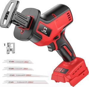 Cordless Reciprocating Saw for Milwaukee m18 18V Battery, Brushless motor, Variable Speed 0-3000 Spm,Tool Free Blade Change, 4 Saw Blades for Wood/Metal/PVC Cuts (NO Battery Included)