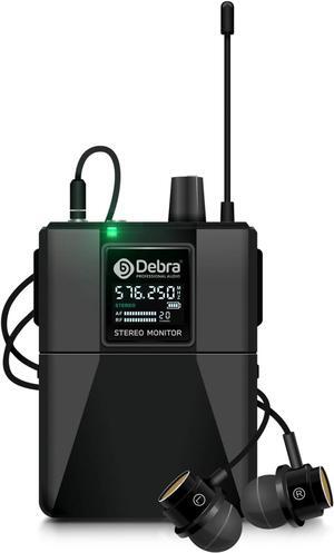 ST-102 UHF Stereo Wireless in Ear Monitor System,Wireless IEM with Bodypacks and Headsets,530-580Mhz Transmitter and Receiver,Ideal for Stage,Studio,Speech(2 Bodypack with Transmitter)