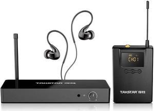 WPM-300 UHF Wireless in-Ear Monitor System 10 Channels & Bodypack Monitoring, 164Ft Transmission Distance in-Earphone Wireless Monitoring System for Stage, Church, Studio, Musicians