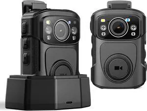 B4K5 256GB 4K Body Camera, with 3400mAh for 11Hrs Video Record, IP68 Waterproof, GPS Night Vision Police Body Cams, Provide Charging Dock, for Personal, and Law Enforcement(256GB)