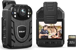 KJ21 Body Camera, 1296P Body Wearable Camera Support Memory Expand Max 256G, 8-10Hours Recording Police Body Camera Lightweight and Portable Easy to Operate Clear NightVision (KJ21 Only)
