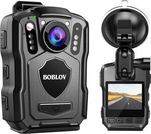 M5 2K Police Body Camera, GPS Enabled &1440P Body Mounted Cam, 64G Body Cam Built-in 4200MAH Battery,12Hours Record, IP67 Waterproof, Night Vision Law Enforcement with Car Suction Mount