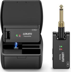 Wireless Guitar System with Charging Case Rechargeable Wireless Guitar Transmitter Receiver 2.4Ghz Guitar Wireless System for Electric Guitar Bass (WS-100)