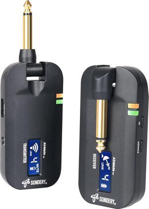 Wireless Guitar Transmitter Receiver System 5.8GHz, 24-bit High-Quality Audio, Ultra-Low Latency, Rechargeable with 4 Channels for Electric Instruments