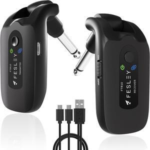 2.4GHz Wireless Guitar System: Better Audio Resolution, One-Click Auto-Matching, 10-Hour Battery Rechargeable Audio Digital Wireless Guitar Transmitter Receiver for Bass Electric Instruments